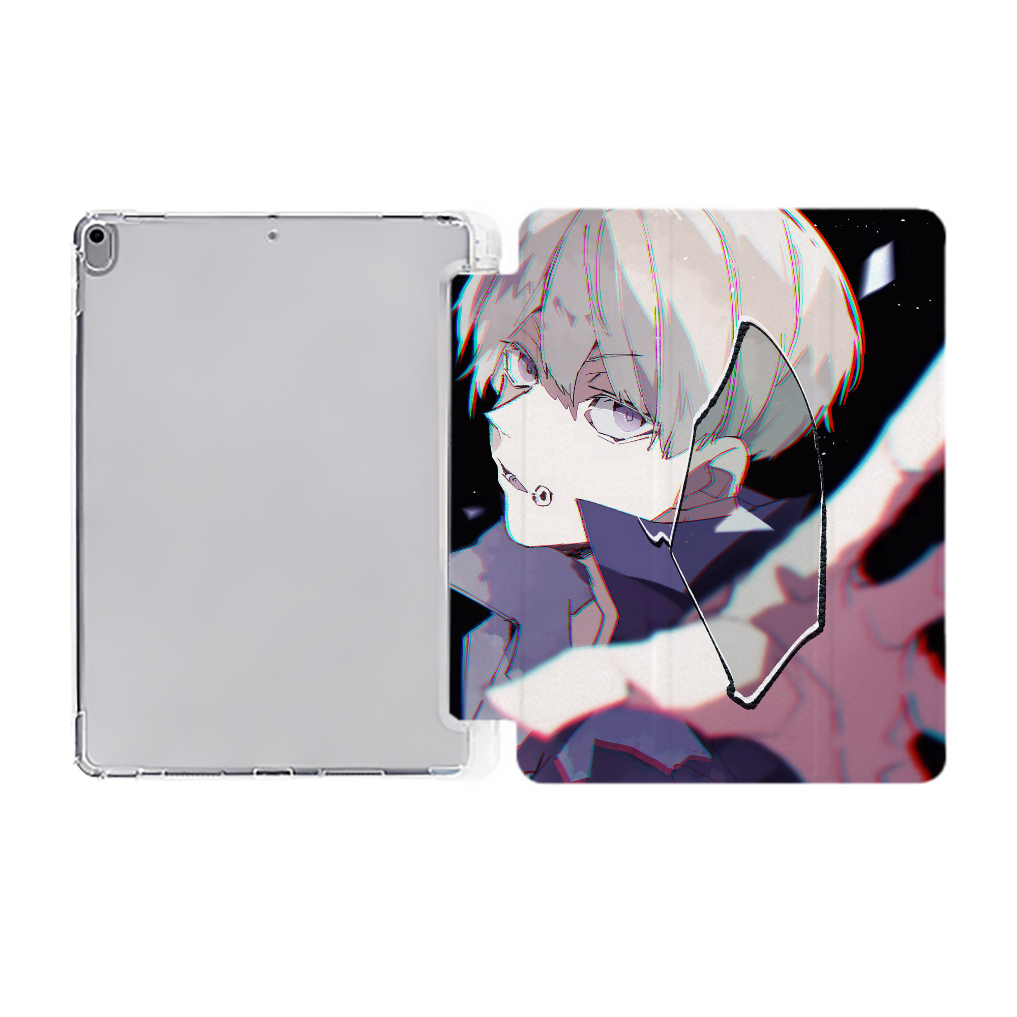 （画像用） 呪術廻戦 Jujutsu Kaisen IPad ケース ペン収納付き 三つ折りスタンド PUレザー×シリコン 対応機種9.5/10.5/10.9インチ